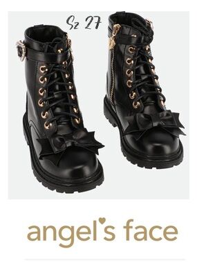 Angel face size 27 Ingrid Bow Boots Black